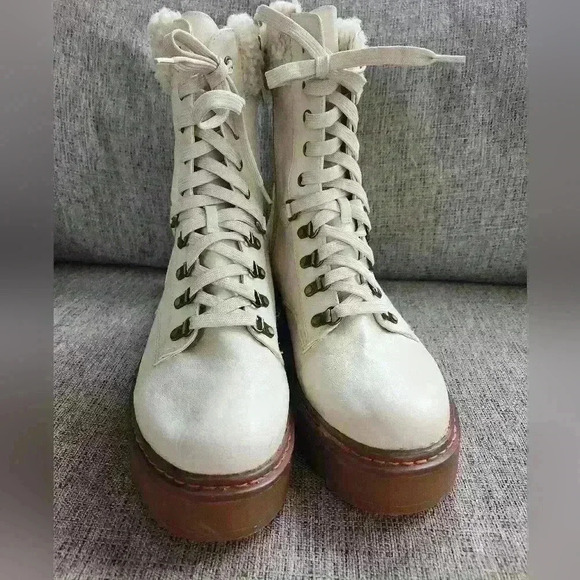 Circus By Sam Edelman Womens Sanders 2 Lace Up Boots Sz 11 Ivory - Picture 3 of 12